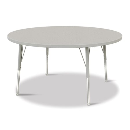 Jonti-Craft Berries Round Activity Table, 48 in. Diameter, E-height, Freckled Gray/Gray/Gray 6433JCE000